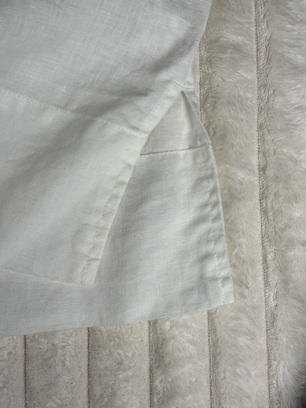 Everlane White 100% Linen Boxy Cap Sleeve V-Neck Pullover Clean girl Top Size 6 - Picture 8 of 9